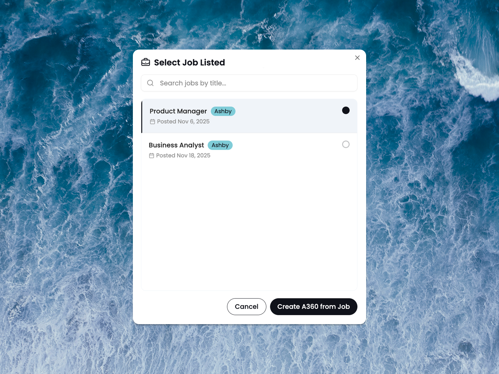 Select Job Role from ATS
